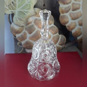 Vintage Crystal Bell Hobstar and Pinwheel, 7"